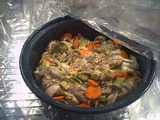 Partly cooked chicken